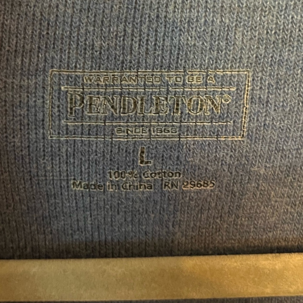 Men’s L Pendleton Quarter Zip Pullover Charcoal G… - image 7